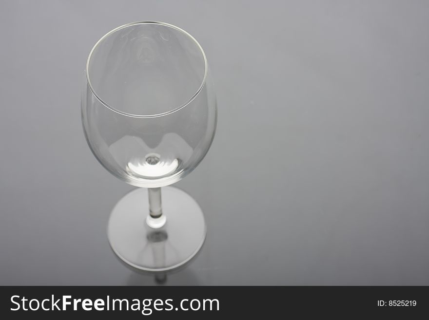 Transparent empty wine glass