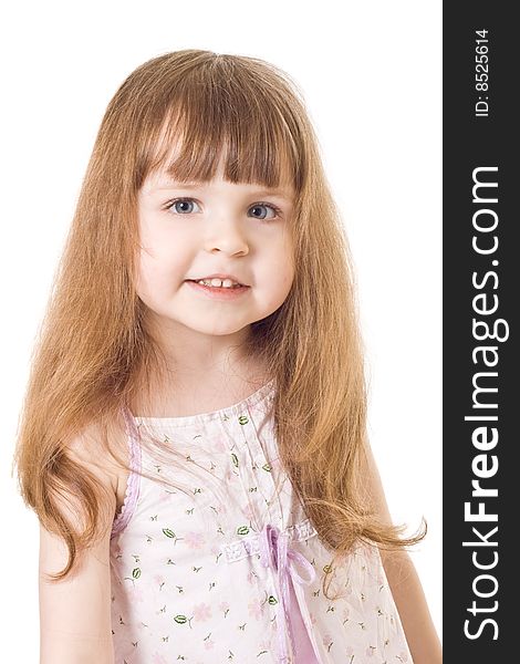 Little Girl On White Background