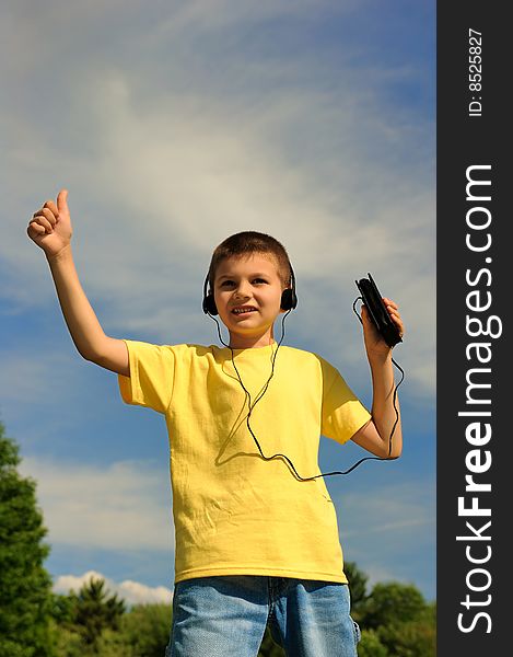 Boy Listens To Music