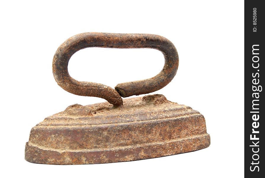 Old grunge and rusty iron on a white background.