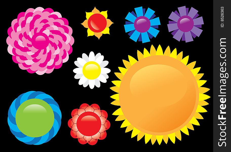 Abstract flowers in the solar system. Abstract flowers in the solar system