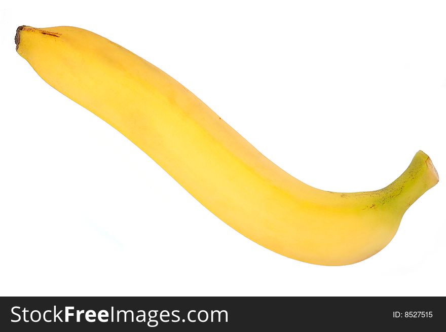 Ripe Juicy Banana Isolated on the White Background. Ripe Juicy Banana Isolated on the White Background