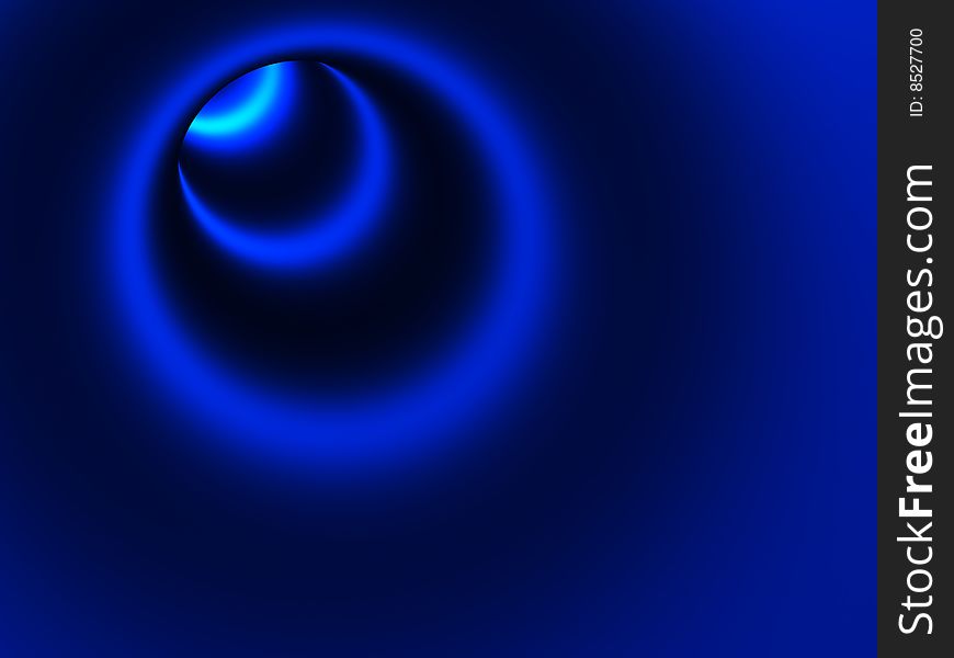 Abstract 3d illustration, blue background with light circles. Abstract 3d illustration, blue background with light circles