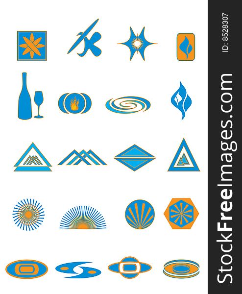 Set of 20 abstract design elements and graphics