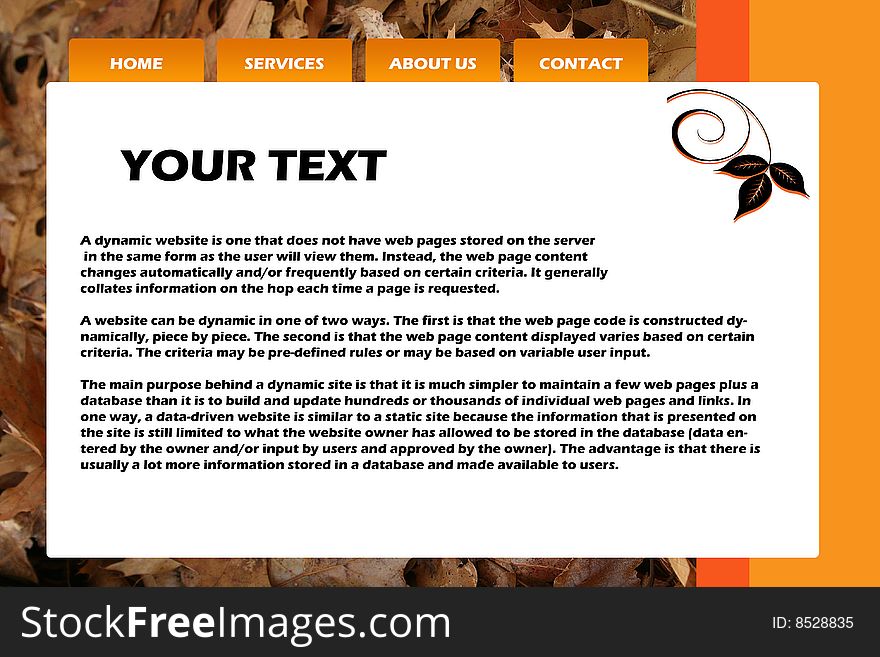 Orange style of website set template. Orange style of website set template