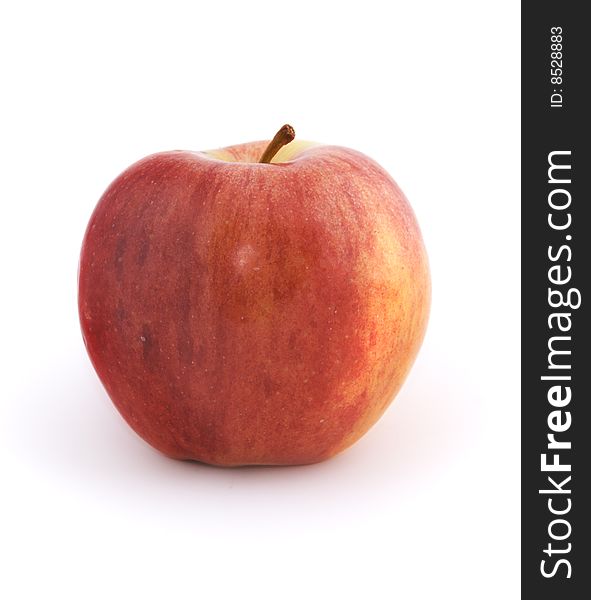 Ripe red apple on white background. Ripe red apple on white background