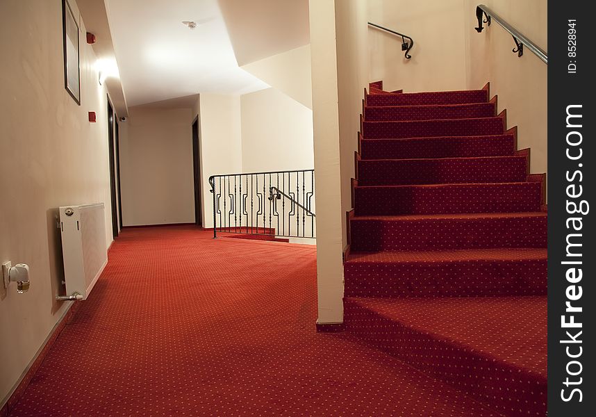 Hotel hall with stairs and steps elegant style. Hotel hall with stairs and steps elegant style