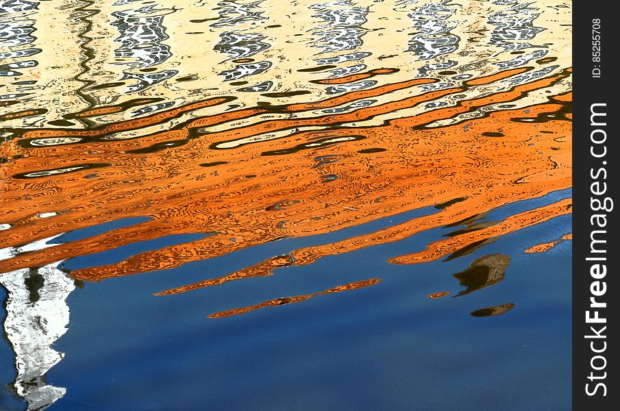 Surface of water reflecting colors. Surface of water reflecting colors.