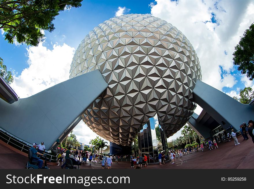 Spaceship Earth in Epcot theme park at the Walt Disney World Resort in Florida.