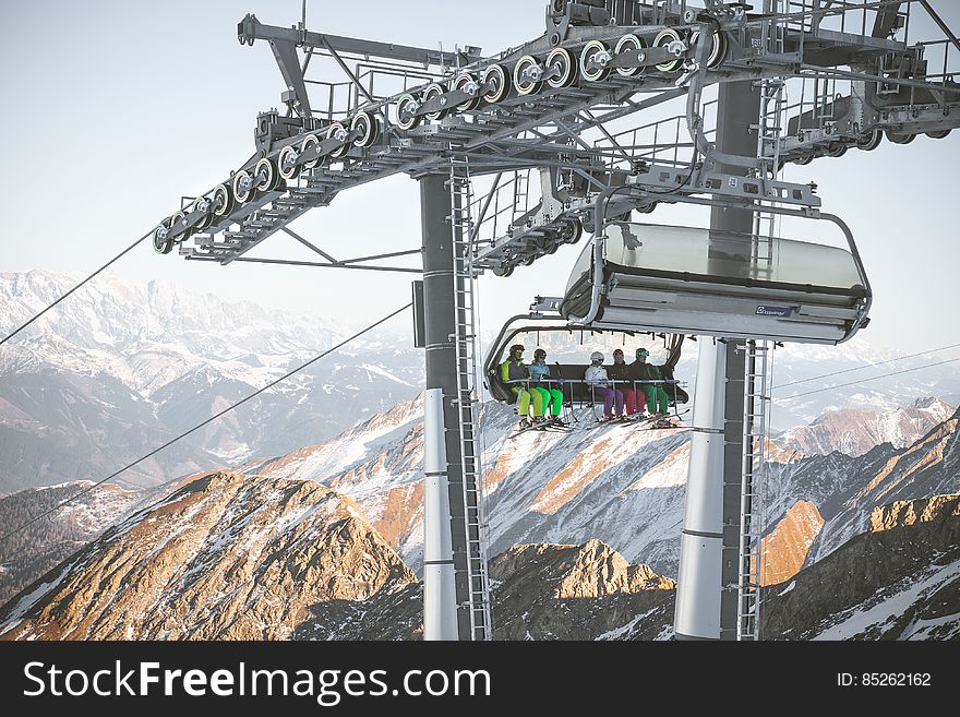 Overhead Cable Car Against Sky