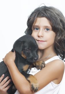 With Puppy Royalty Free Stock Image