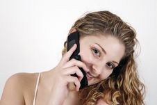 Girl Talking Over Cell Phone Royalty Free Stock Photos Girl Talking Over Cell Phone Royalty Free Stock Photos