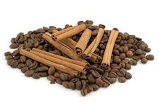 Coffee Beans With Cinnamon Sticks Royalty Free Stock Photo Coffee Beans With Cinnamon Sticks Royalty Free Stock Photo