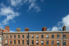 Red Brick Irish Building With Row Of Chimney Stock Image Red Brick Irish Building With Row Of Chimney Stock Image