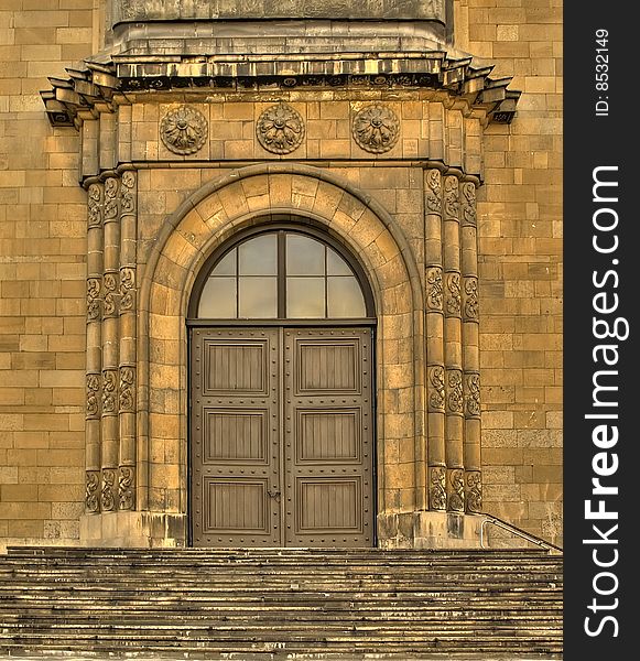 Gate of church. Cathedral in Katowice.