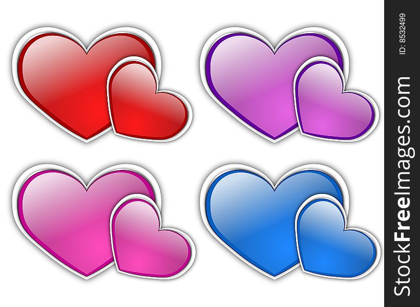 Glass Hearts Vector