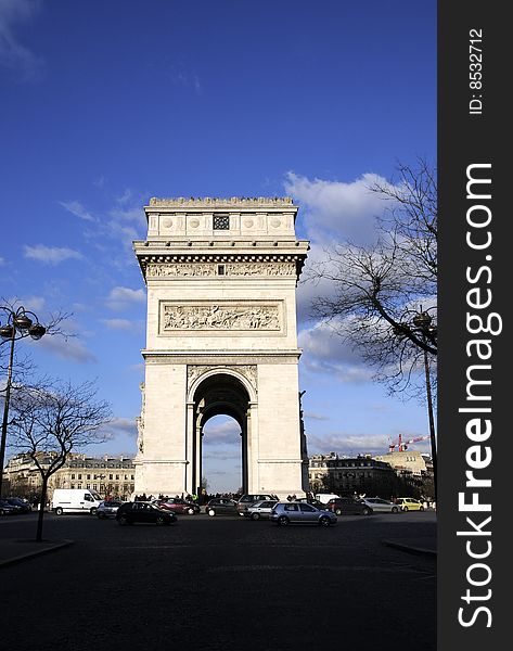 Classical building in paris city, triumph arch building. Classical building in paris city, triumph arch building