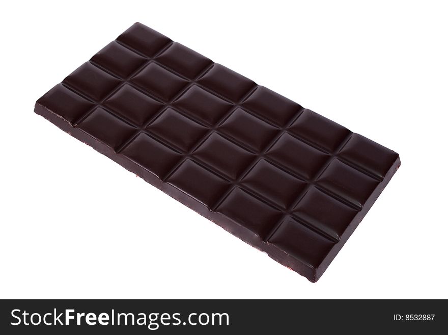 Chocolate bar isolated on white background