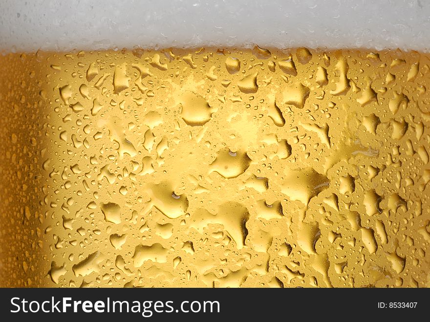 Beer and ice clear yellow
