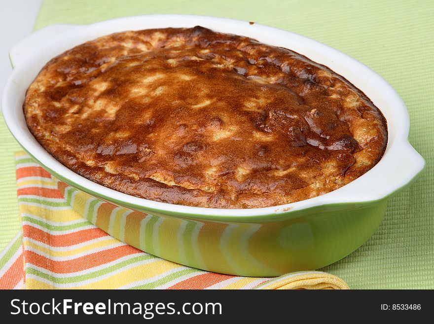 Fresh baked cake on plate