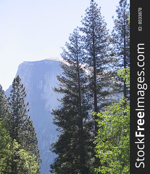 Yosemite National Park in Northern California.  The picture is of Half Dome taken from the Yosemite Valley.