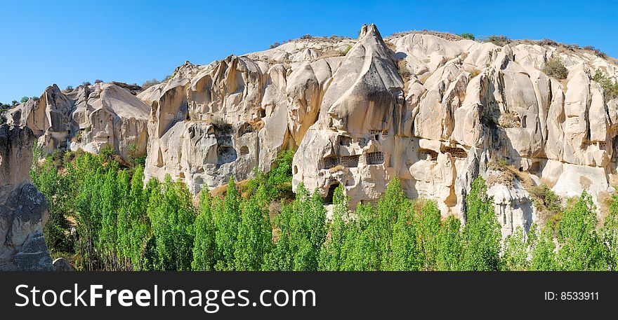 Panorama view near Goreme. Cappadocia, Turkey. Panorama view near Goreme. Cappadocia, Turkey