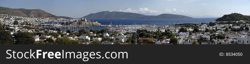 Panoramic view of bodrum town. Panoramic view of bodrum town