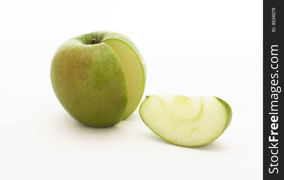 Beautiful and green apple slice