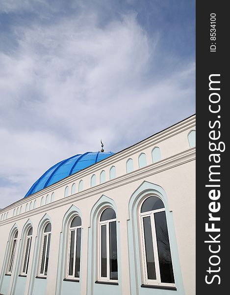 White Mosque with blue dome