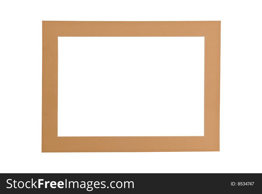 Beige framework from a cardboard on a white background. Beige framework from a cardboard on a white background