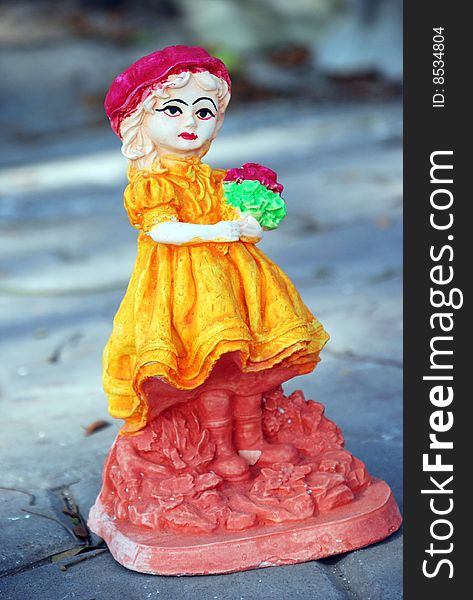 Colorful handmade painted girl toy