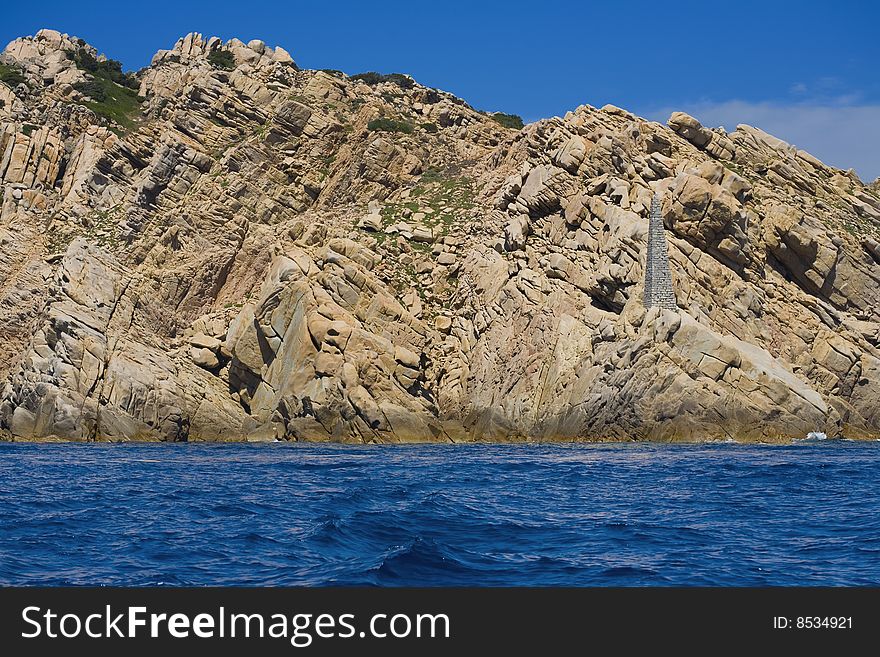 Sailing in the waters of the marine park of La Maddalena. Sailing in the waters of the marine park of La Maddalena