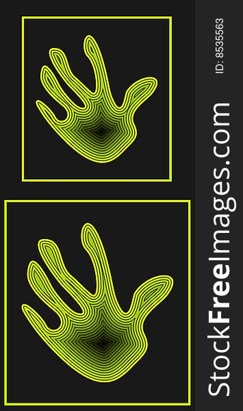 Graphic representation of palm print. Graphic representation of palm print