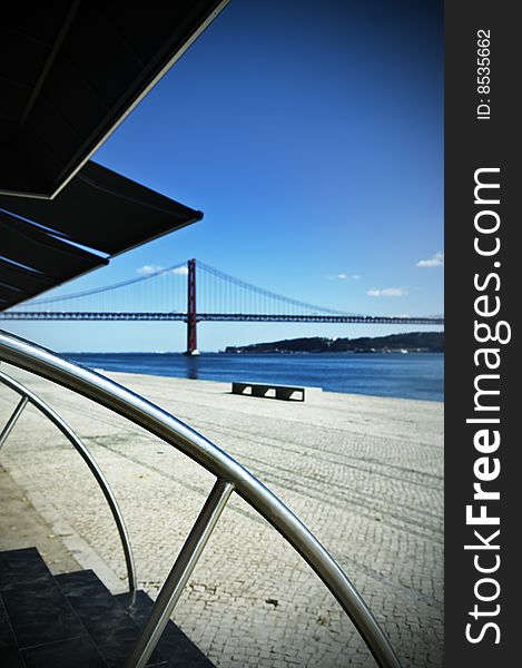 View of Tagus riverside in Lisbon, Portugal