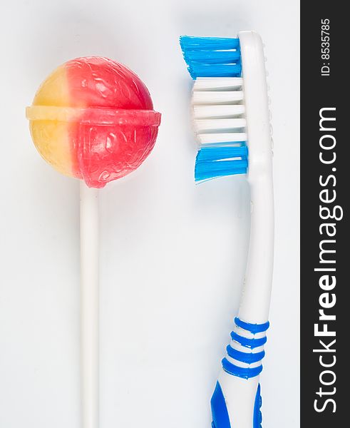 Tooth Brush With Colored Candy
