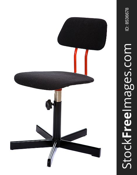 Black swivel chair on white background