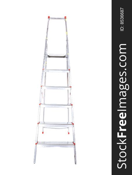 One stepladder on white background