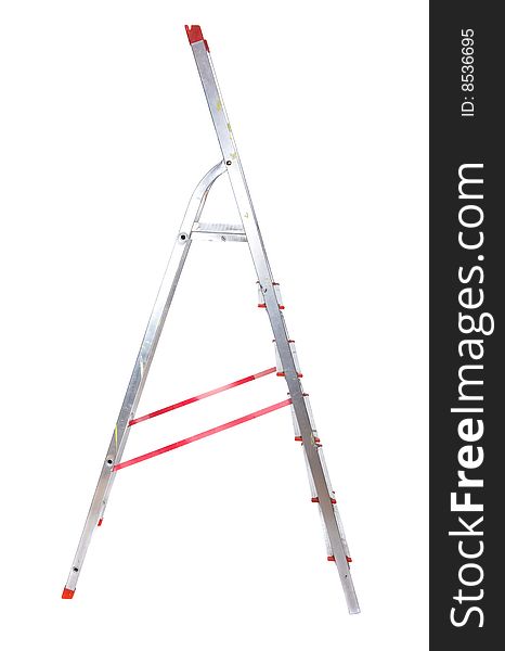 One stepladder on white background