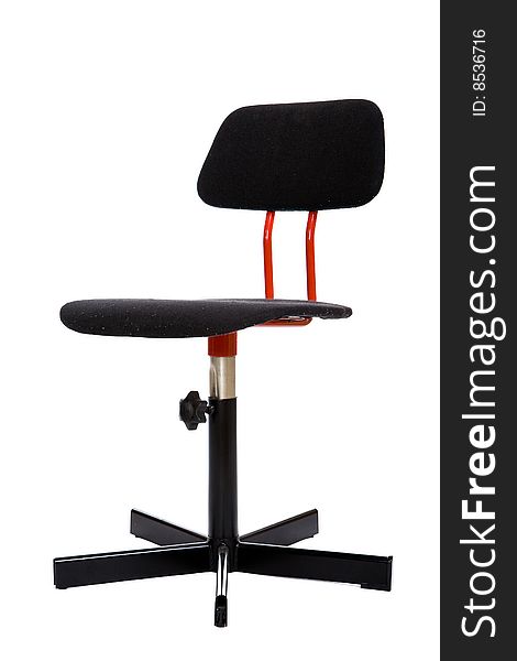 Black swivel chair on white background