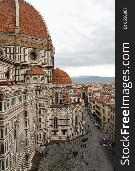 Santa Maria del Fiore cathedral (Duomo) in the center of Florence, Italy. Santa Maria del Fiore cathedral (Duomo) in the center of Florence, Italy