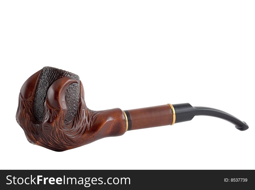 Tobacco pipe isolated on white. Tobacco pipe isolated on white