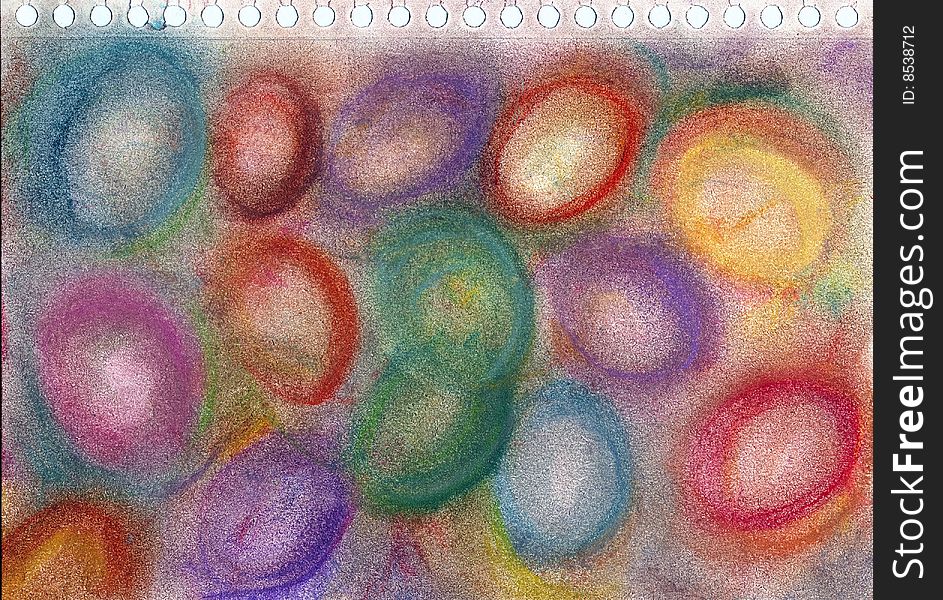 Drawing of colorfull eastern eggs.