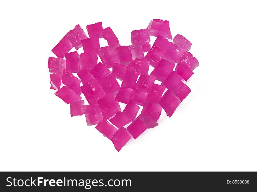 Heart from ice slices. Clipping path included.