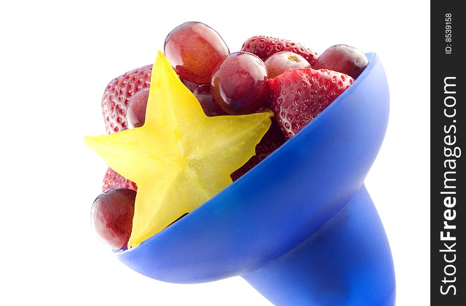 Colorful bowl of Mixed Fruit with Starfruit