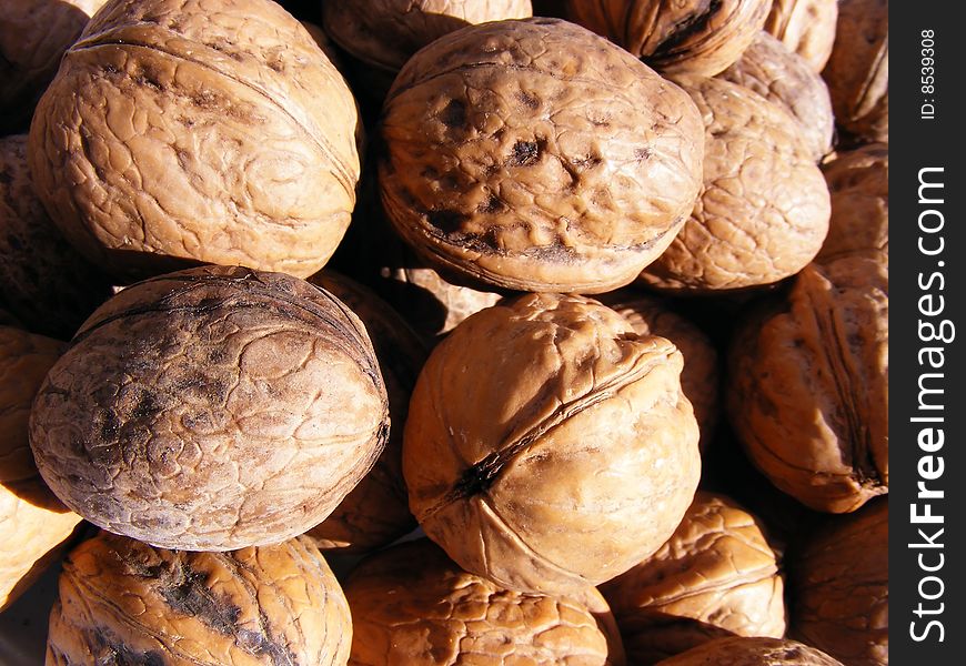 Pile of Some Walnuts - close up
