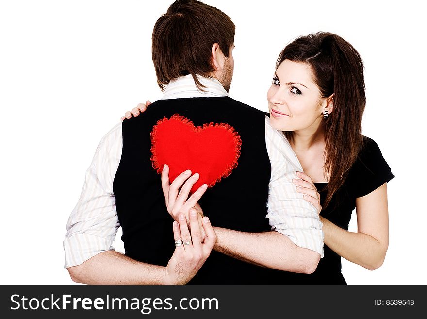 Stock photo: an image of a woman and a man with heart. Stock photo: an image of a woman and a man with heart