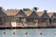 Lagoon Front Cabins - Red Sea (Egypt) Royalty Free Stock Images Lagoon Front Cabins - Red Sea (Egypt) Royalty Free Stock Images