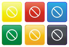 Ban Web Button Stock Image