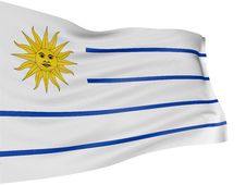 3D Uruguayan Flag Stock Photo