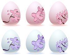 Cherry Blossom Easter Eggs Royalty Free Stock Photography